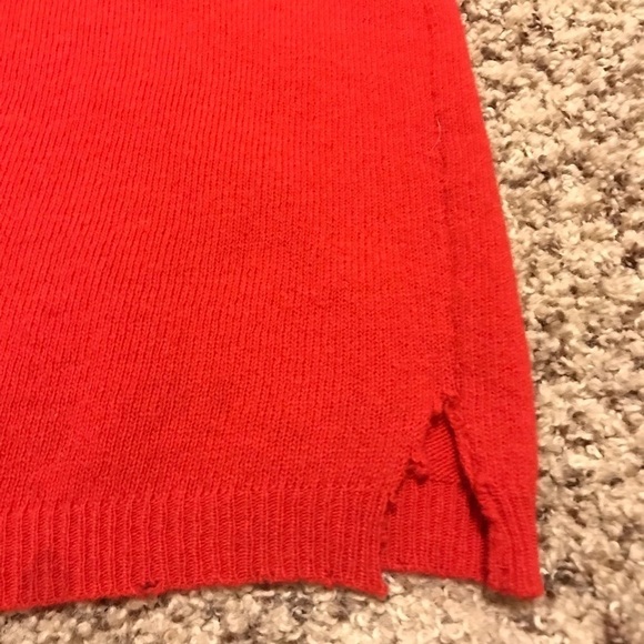 Vintage Sweater Embroidered Collar Red Sz Med - Picture 4 of 6